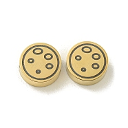 Halloween 304 Stainless Steel Beads, Real 18K Gold Plated, Flat Round, Round, 8x3mm, Hole: 2mm(STAS-U017-01G-J)