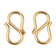 304 Stainless Steel S Hook Clasps, Golden, 12.5x6.5x1mm, Hole: 3~3.5mm(STAS-F227-16-G)