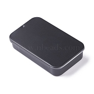 Tinplate Slide Cover Box, Candy Box, Rectangle, Electrophoresis Black, 8.2x5x1.6cm(CON-XCP0001-65A)
