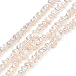 Natural Cultured Freshwater Pearl Beads, Potato, Seashell Color, 1.5~2.5mm, Hole: 0.5mm, about 226~229pcs/strand, 13.98inch~14.06 inch(35.5~35.7cm)(PEAR-N015-01B)
