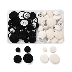 Lint and Aluminum Buttons, for Clothes, Round, Mixed Color, 15~31x7.5~11mm, Hole: 1~2.5x1.5~3mm(FIND-XCP0003-12)