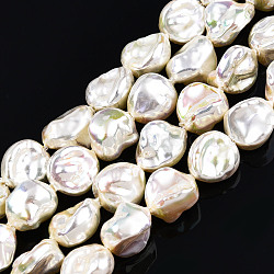 ABS Plastic Imitation Pearl Beads Strands, AB Color Plated, Carambola, Light Goldenrod Yellow, 10.5~11x9.5x6~6.5mm, Hole: 0.7mm, about 36pcs/strand, 15.16 inch~15.75 inch(38.5~40cm)(KY-N015-15-A05)
