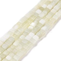 Natural New Jade Beads Strands, Cube, 4x4x4mm, Hole: 1mm, about 91~94pcs/strand, 15.47''(39.3cm)(G-F631-K23)