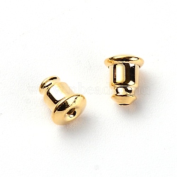 Brass Ear Nuts, Long-Lasting Plated, Earring Backs, Real 14K Gold Plated, 6x5mm, Hole: 1mm(KK-WH0038-19G-A)