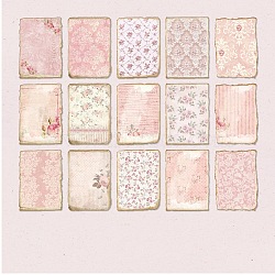 30 Sheets Vintage Flower Scrapbook Paper Pads, for DIY Album Scrapbook, Greeting Card, Background Paper, Rectangle, Pink, 140x100mm(PW-WG20698-02)