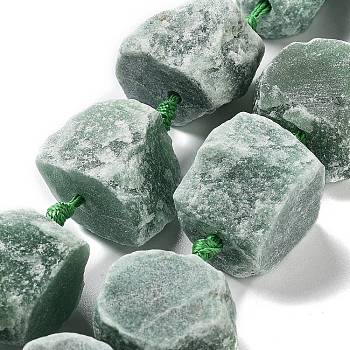 Raw Rough Natural Green Aventurine Beads Strands, Nuggets, 19~28x15~26x14~22mm, Hole: 3.7mm, about 16pcs/strand, 16.73''(42.5cm)