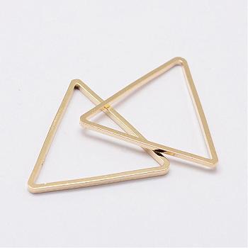 Rack Plating Brass Linking Rings, Triangle, Golden, 24.5x22x1mm