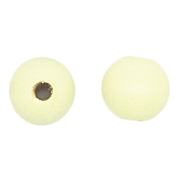 Spray Painted Natural Wood Beads, Round, Light Yellow, 15~16mm, 774pcs/980g