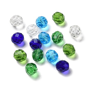 Glass Imitation Austrian Crystal Beads, Faceted, Round, Mixed Color, 10mm, Hole: 1.4mm