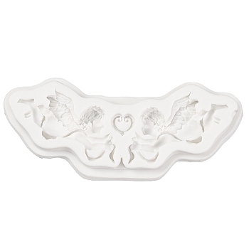 Cupid Angel Silicone Statue Molds, For DIY Cake Decoration, UV Resin & Epoxy Resin Craft Making, White, 65x155x12mm