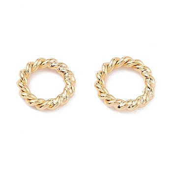 Brass Soldered Jump Rings, Closed Jump Rings, Twist Ring, Real 24K Gold Plated, 6x1mm, Inner Diameter: 3.5mm