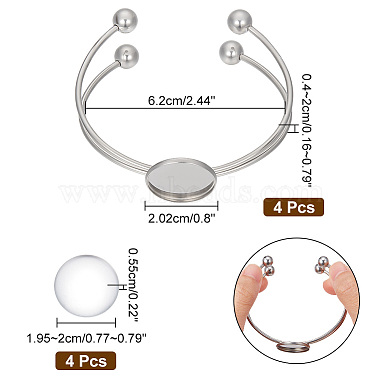 4Pcs 304 Stainless Steel Double Wire Cuff Bangle Makings(STAS-UN0046-18)-3