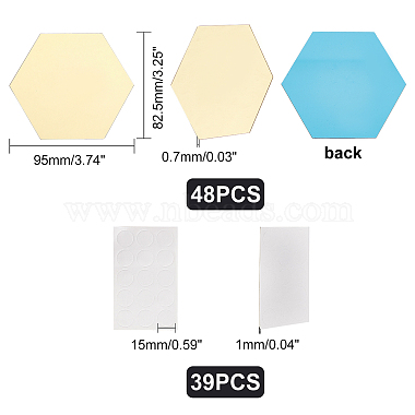 décoration murale miroir hexagonale en acrylique(DIY-WH0221-30B)-2