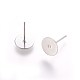 304 Stainless Steel Flat Round Blank Peg & Post Ear Studs Findings(X-STAS-E025-3)-2
