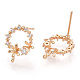 Brass Micro Pave Clear Cubic Zirconia Stud Earring Findings(KK-T054-51G-NF)-1