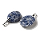 pendentifs de jaspe tache bleue naturelle(G-Z055-03P-18)-2