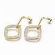 Brass Micro Pave Cubic Zirconia Dangle Stud Earrings(EJEW-S208-134B-NF)-2