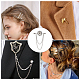 CHGCRAFT 4Pcs Crystal Rhinestone Helm with Chains Tassel Lapel Pin(JEWB-CA0001-38P)-6