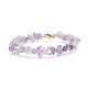 Natural Amethyst Chips Beaded Bracelet with Shell Pearl(BJEW-TA00078-02)-1