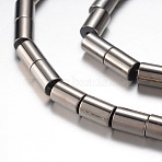 Electroplate Magnetic Synthetic Hematite Bead Strands, Grade A, Column, Black Plated, 8x6mm, Hole: 1mm, about 48pcs/strand, 15.7 inch(40cm)(G-A164-05B-05)