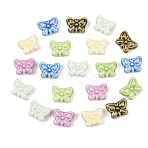 Handmade Porcelain Beads, Bright Glazed Porcelain, Butterfly, Mixed Color, 12x15x7.5mm, Hole: 1.8mm(PR-CBA13CB-03)