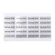 PET Sterling Silver Stickers, Metallic Sticky Labels for Jewellery Packaging Rectangle, Black, 30x10mm, 20pcs/sheet(DIY-NH002-01A)