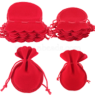 20Pcs 2 Styles Gourd Velvet Drawstring Bags, Red, 9.5~12x7.5~9cm, 10pcs/style(TP-BBC0001-08B)