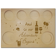 Wooden Wine Serving Tray, Rectangle, Drink Pattern, 180x250x12.5mm(AJEW-WH0269-018)