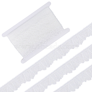 20 Yards Polyester Lace Ribbons, Wavy Edge Ribbon for Garment Accessories, White, 1-3/8 inch(35mm)(OCOR-GF0003-29A)