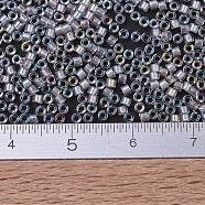 MIYUKI Delica Beads, Cylinder, Japanese Seed Beads, 11/0, (DB1674) Pearl Lined Light Transparent Pink AB, 1.3x1.6mm, Hole: 0.8mm, about 2000pcs/10g(X-SEED-J020-DB1674)