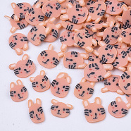 Handmade Polymer Clay Kitten Cabochons, Fashion Nail Art Decoration Accessories, Cat, Light Salmon, 5~7x4~5.5x0.5mm, about 35000~40000pcs/500g(CLAY-R087-31)