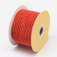 Nylon Threads, Milan Cords/Twisted Cords, Red, 3mm, about 21.87 yards(20m)/roll(NWIR-N003-3mm-14E)