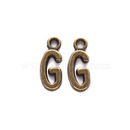 Tibetan Style Alloy Pendants, Cadmium Free & Nickel Free & Lead Free, Letter.G, G: 16.5x6.5x2mm, Hole: 2mm, about 1351pcs/1000g(TIBE-S108-108G-AB-NR)