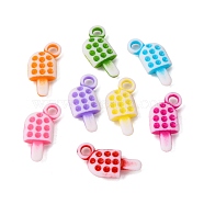 Opaque Acrylic Charms, Craft Style, Ice Cream Sticks, Mixed Color, 21.5x11.5x4mm, Hole: 3mm, about 1666pcs/500g(PAB2844Y)