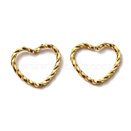 304 Stainless Steel Jump Rings, Open Jump Rings, Twisted, Heart Ring, Real 18K Gold Plated, 15 Gauge, 11.5x14x1.5mm, Inner Diameter: 8x11.5mm(STAS-G310-26G)