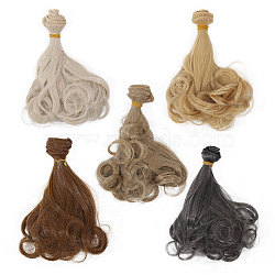 5Pcs 5 Colors PP Doll Wig Hair, for DIY Girls BJD Makings Accessories, Mixed Color, 1000x150~160x0.5mm, 1pc/color(AJEW-GL0002-35)