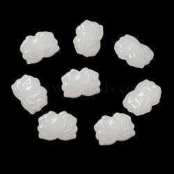 Handmade Lampwork Beads, Flower, White, 10.5x14.5x6.5mm, Hole: 1.5mm(LAMP-P060-04A)