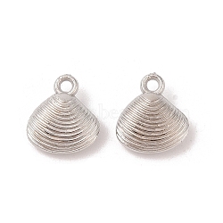 CCB Plastic Pendants, Shell Shape, Platinum, 16x14x5mm, Hole: 2mm(CCB-N006-36P)