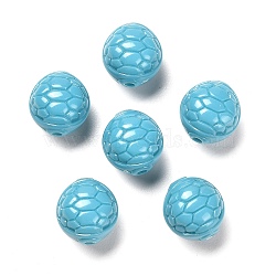 Opaque Acrylic Beads, Turtle Shell, Light Sky Blue, 10~11x12mm, Hole: 1.8mm(X-OACR-G037-01C)