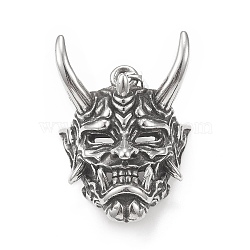 304 Stainless Steel Pendants, Evil Charm, Antique Silver, 39x27x22mm, Hole: 4x7mm(STAS-G303-07AS)