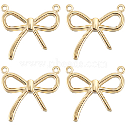 10pcs Ion Plating(IP) 304 Stainless Steel Pendants, Bowknot Charms, Real 14K Gold Plated, 16x17x2mm, Hole: 1mm(STAS-BBC0005-41)