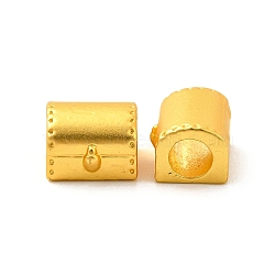 Rack Plating Alloy European Beads, Large Hole Beads, Lead Free & Cadmium Free & Nickel Free, Suitcase Box, Matte Gold Color, 9.5x10.5x7.5mm, Hole: 5mm(PALLOY-F287-43MG)
