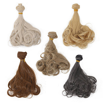 5Pcs 5 Colors PP Doll Wig Hair, for DIY Girls BJD Makings Accessories, Mixed Color, 1000x150~160x0.5mm, 1pc/color