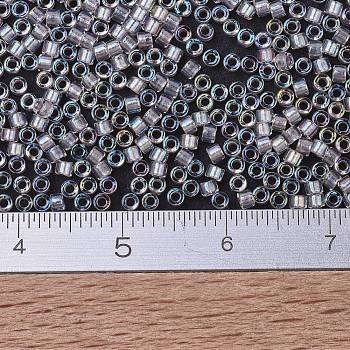 MIYUKI Delica Beads, Cylinder, Japanese Seed Beads, 11/0, (DB1674) Pearl Lined Light Transparent Pink AB, 1.3x1.6mm, Hole: 0.8mm, about 2000pcs/10g
