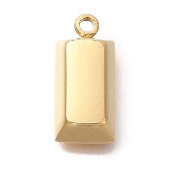 Ion Plating(IP) 304 Stainless Steel Pendants, Bullion Charm, Real 18K Gold Plated, 15x7x4.5mm, Hole: 1.6mm