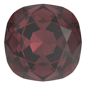 Preciosa&reg MAXIMA Crystal Fancy Stones, Czech Crystal, 435 36 132 Cushion Square, Dura Foiling, 90100 Burgundy, 12x12mm