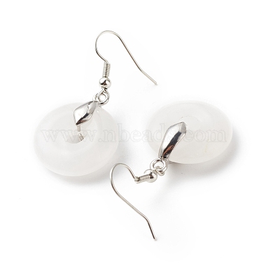 Natural Quartz Crystal Donut Dangle Earrings(EJEW-G300-01P-05)-3