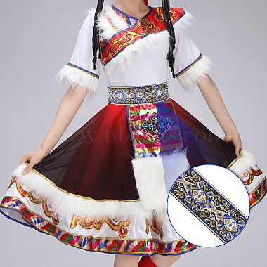 Ethnic Style Embroidery Polyester Ribbons(OCOR-WH0070-04C)-4
