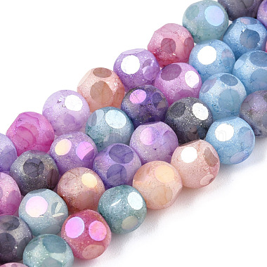 Opaque Frosted Glass Beads Strands(EGLA-N006-076)-4