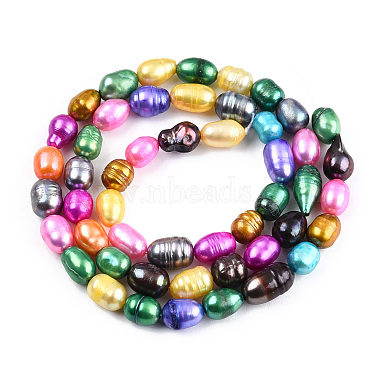 Dyed Natural Cultured Freshwater Pearl Beads Strands(PEAR-R007-5-6mm)-2